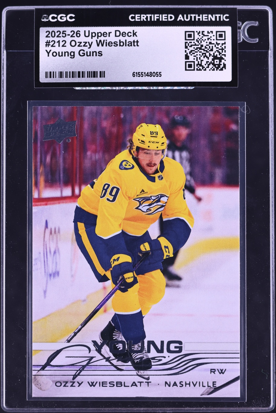Ozzy Wiesblatt #212 2025-26 Upper Deck Hockey Young Guns Acetate