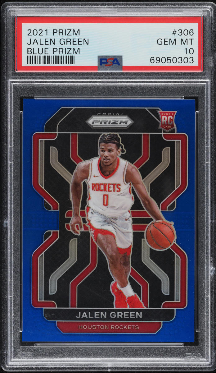 2021 Panini Prizm Blue Jalen Green ROOKIE /199 #306 PSA 10 GEM MINT