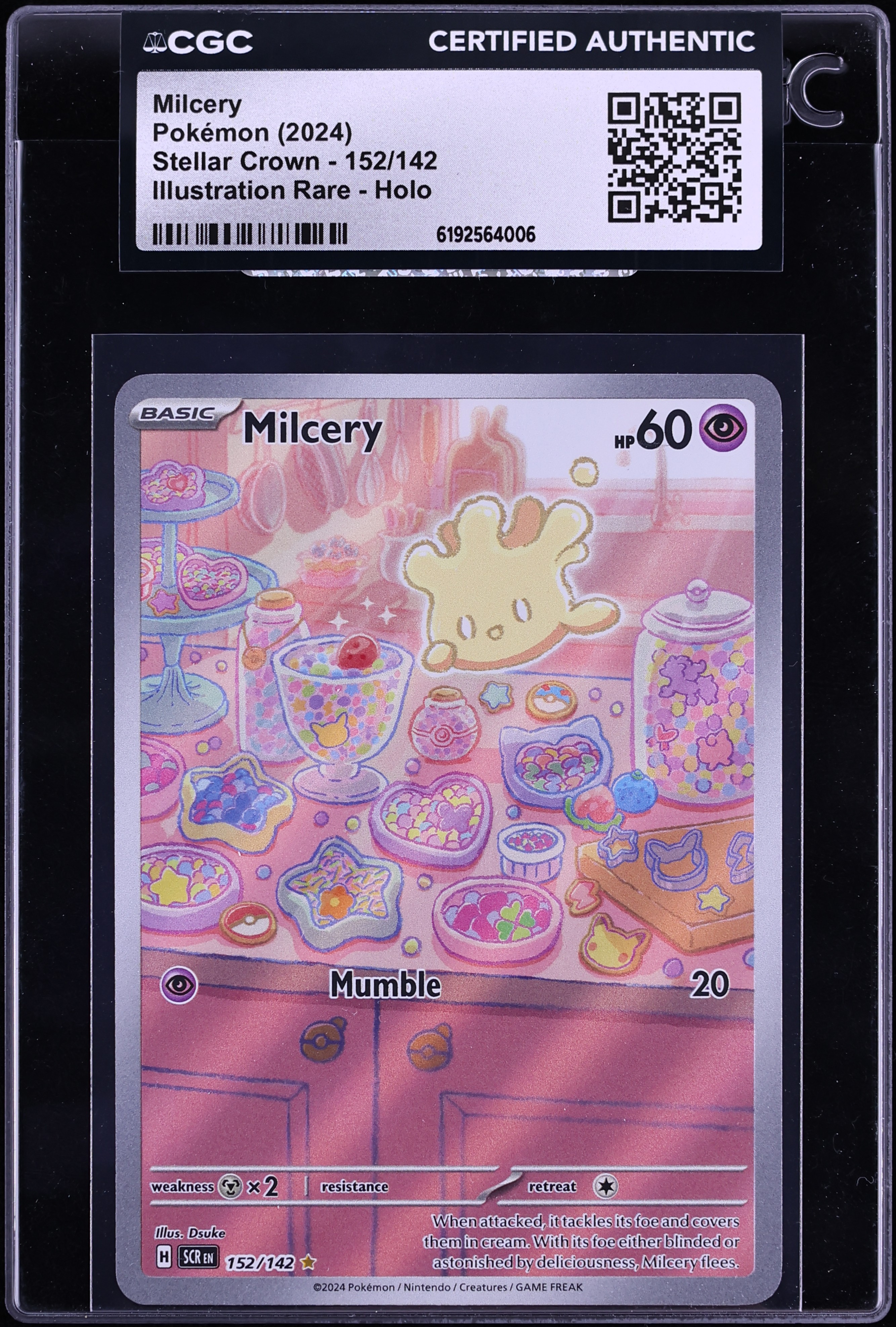 2024 Pokemon Scarlet & Violet Stellar Crown IR Milcery #152 CGC AUTH