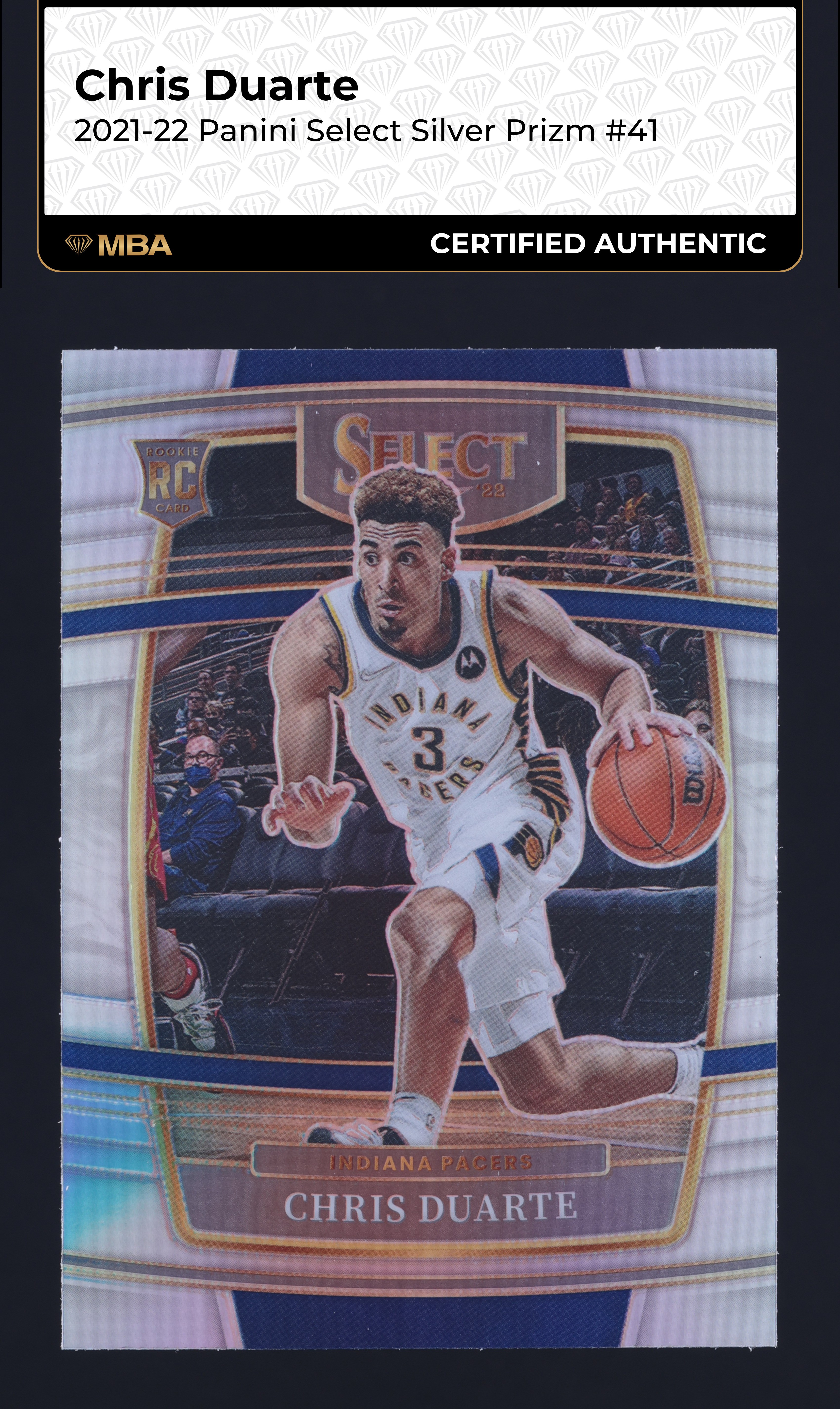 2021 Select Concourse Silver Prizm Chris Duarte ROOKIE #41 MBA AUTH
