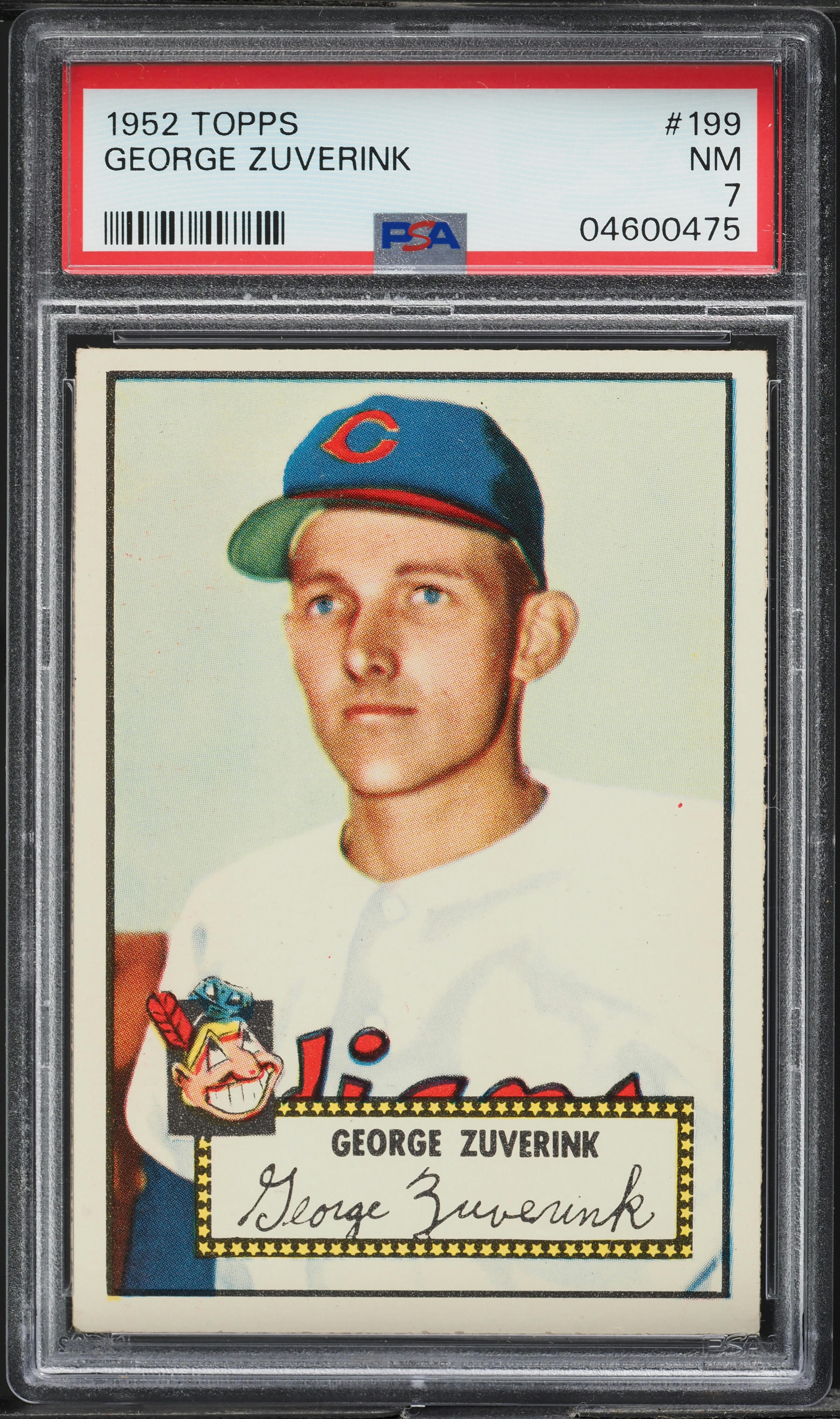 1952 Topps George Zuverink #199 PSA 7 NRMT