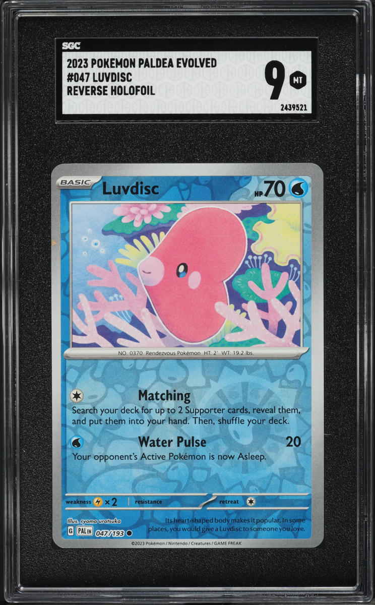 2023 Pokemon Scarlet & Violet Paldea Evolved Reverse Holo Luvdisc #47 SGC 9 MINT
