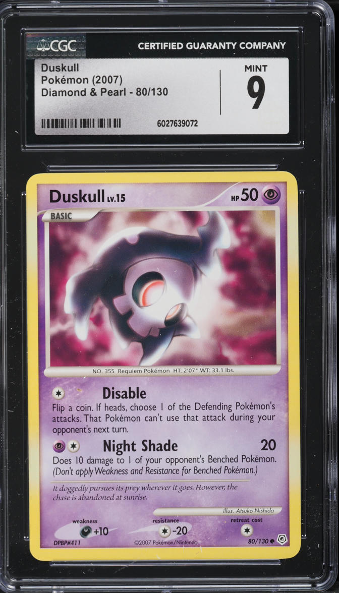 2007 Pokemon Diamond & Pearl Duskull #80 CGC 9 MINT