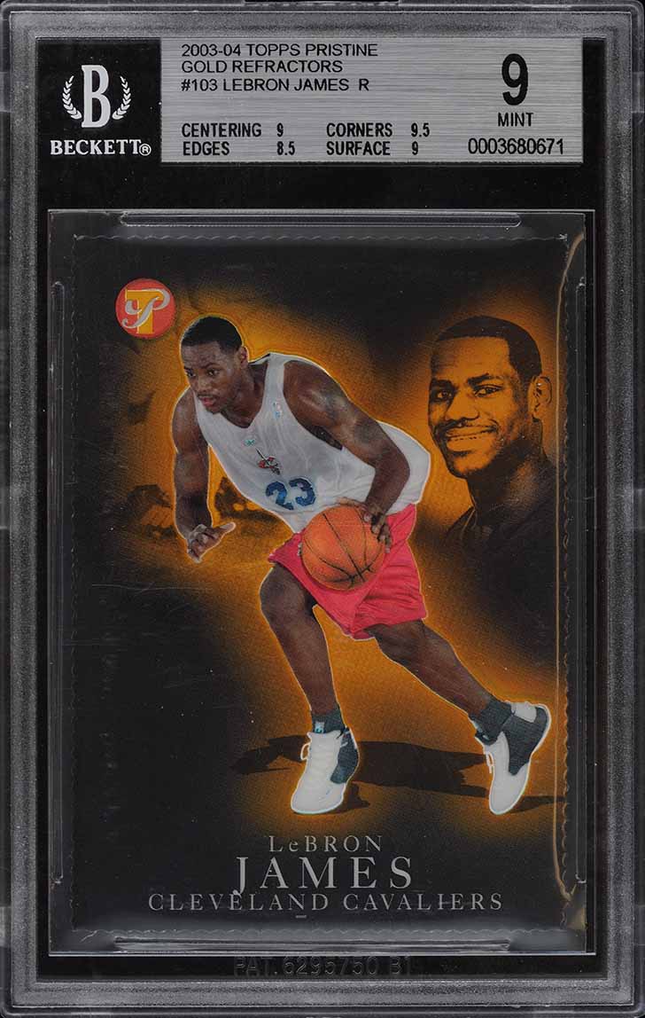 2003 Topps Pristine Gold Refractor LeBron James ROOKIE RC /99 #103 BGS 9 MINT
