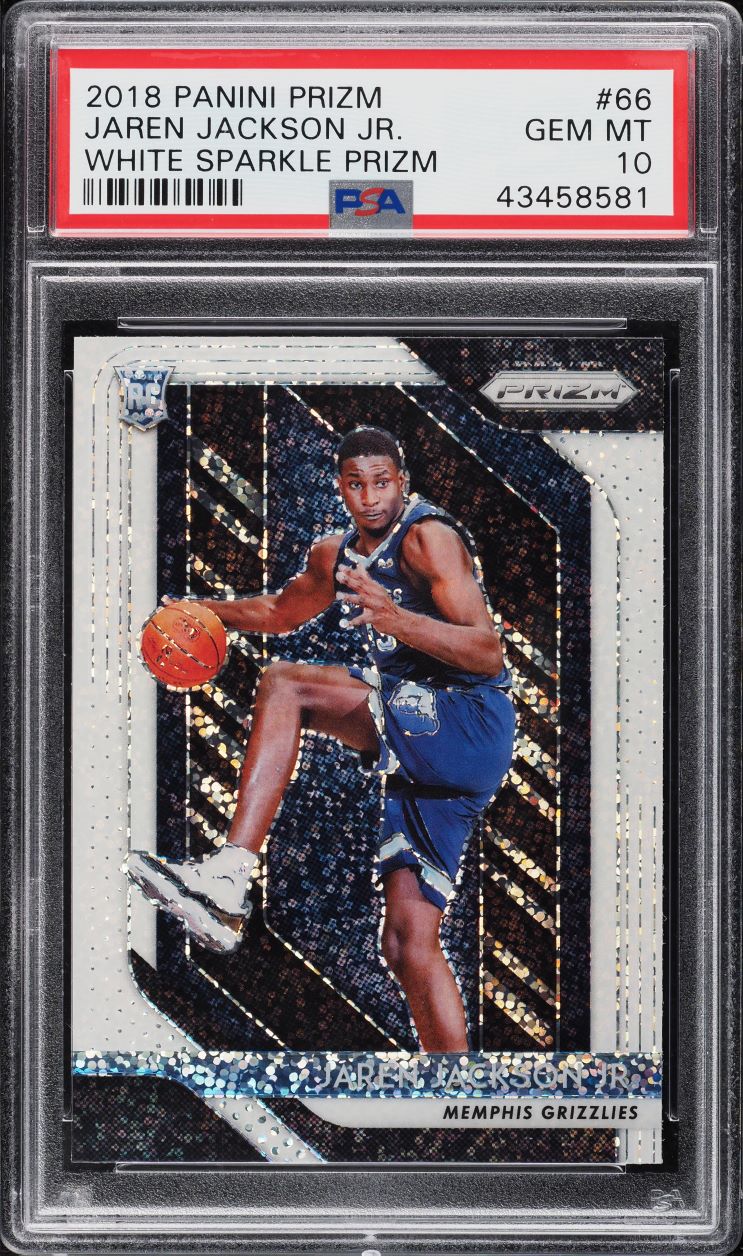 2018 Panini Prizm White Sparkle Jaren Jackson Jr. ROOKIE RC #66 PSA 10