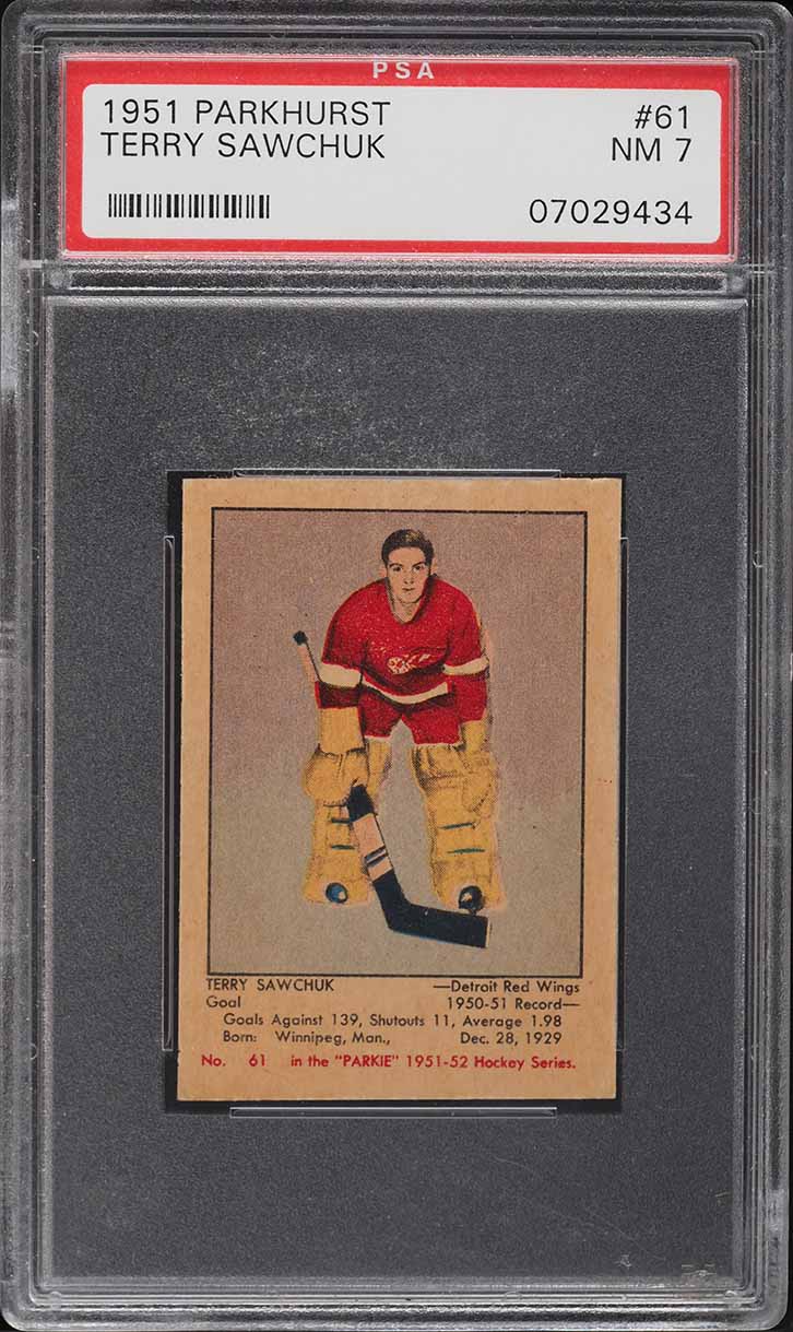 1951 Parkhurst Terry Sawchuk ROOKIE #61 PSA 7 NRMT