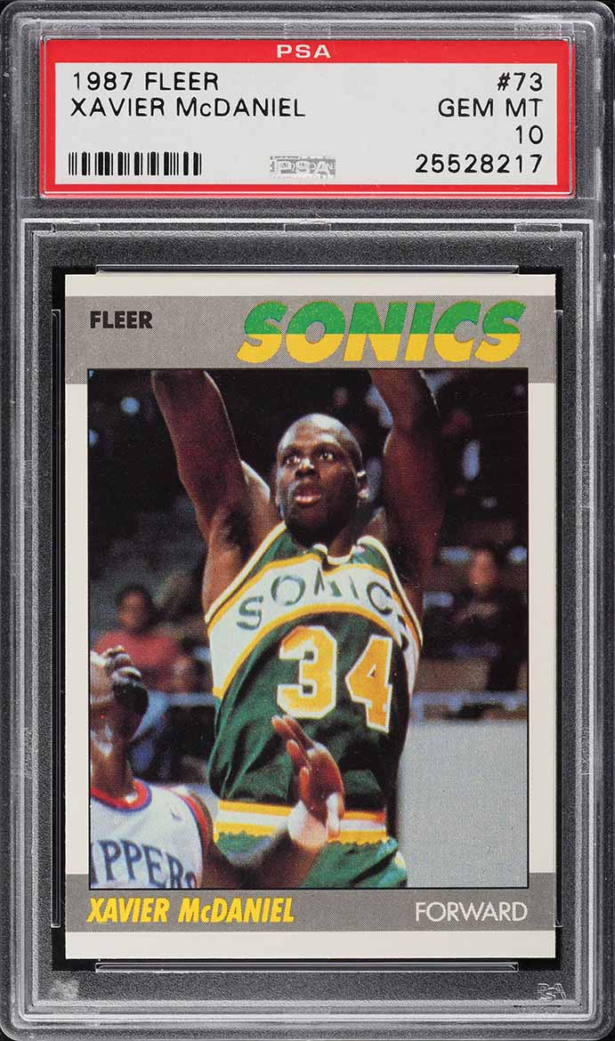 1987 Fleer Basketball Xavier McDaniel #73 PSA 10 GEM MINT