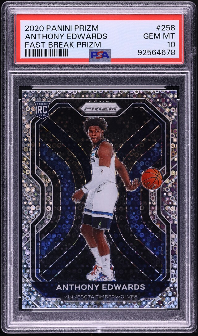 2020 Panini Prizm Fast Break Anthony Edwards ROOKIE #258 PSA 10 GEM MINT