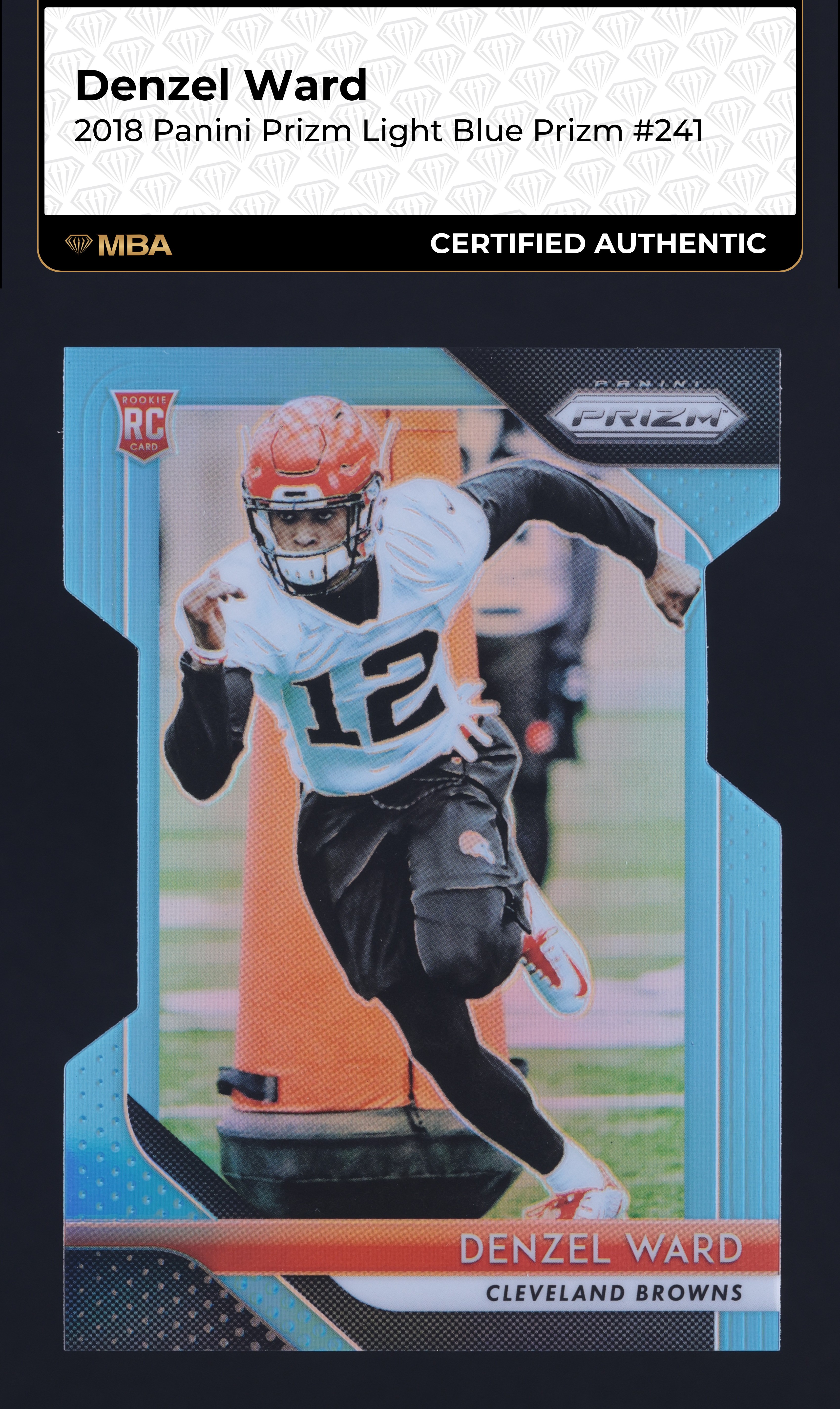 2018 Panini Prizm Light Blue Die-Cut Denzel Ward ROOKIE /199 #241 MBA AUTH