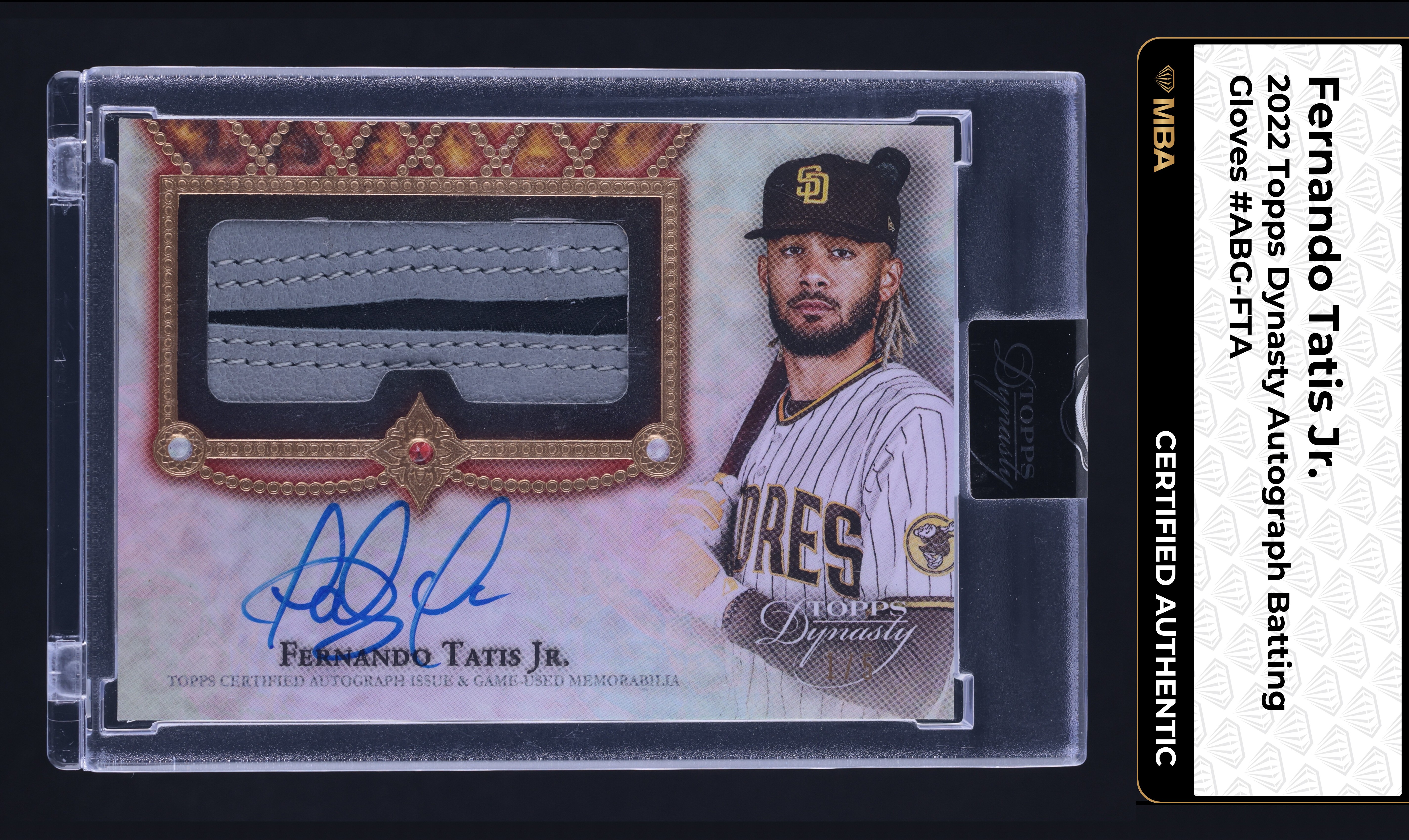 2022 Topps Dynasty Batting Gloves Fernando Tatis Jr. PATCH AUTO 1/5 MBA AUTH