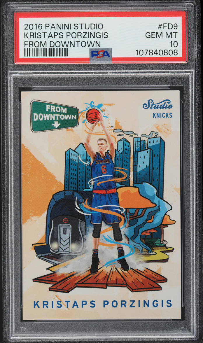 2016 Panini Studio From Downtown Kristaps Porzingis #FD9 PSA 10 GEM MINT