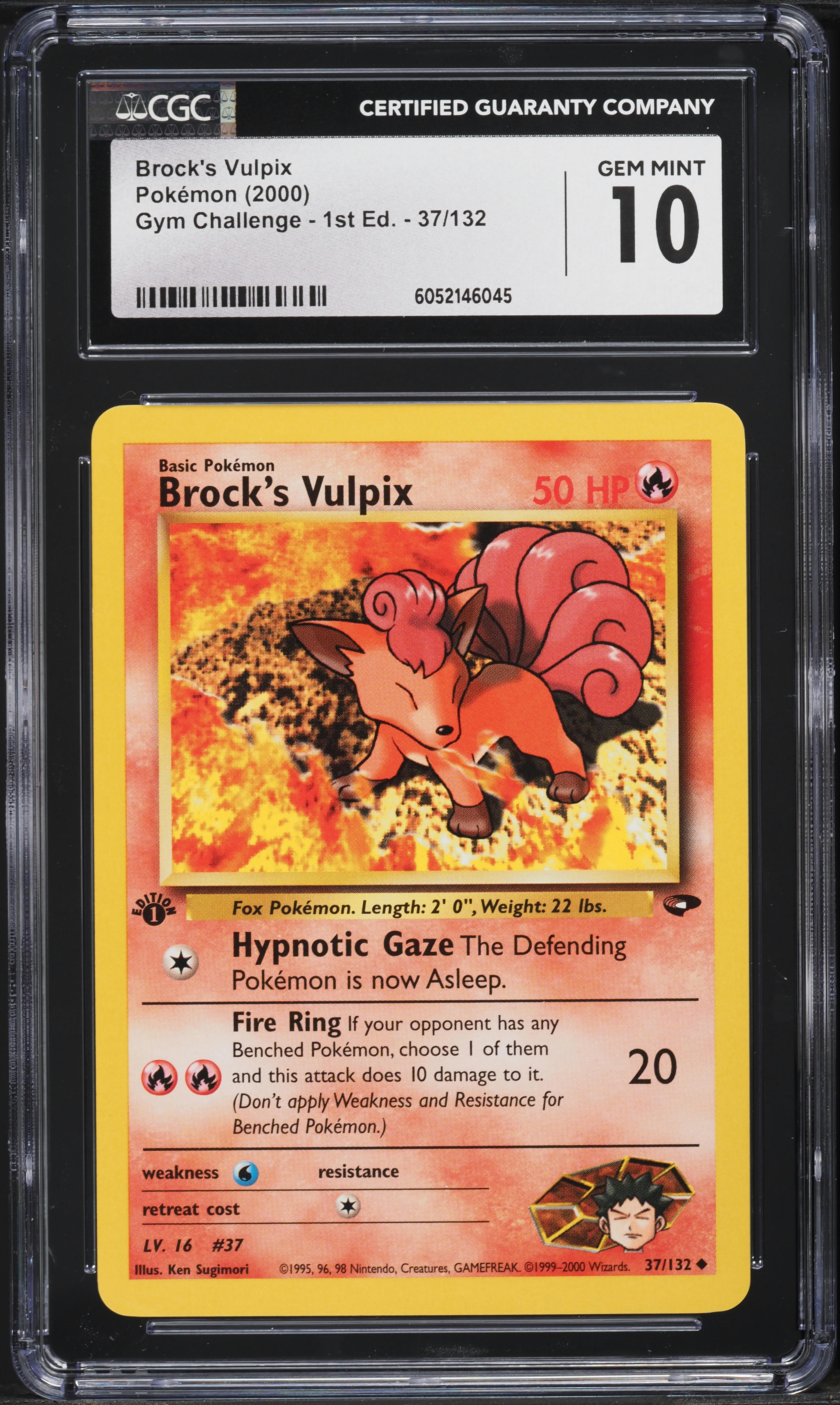 2000 Pokemon Gym Challenge 1st Edition Brock's Vulpix #37 CGC 10 GEM MINT