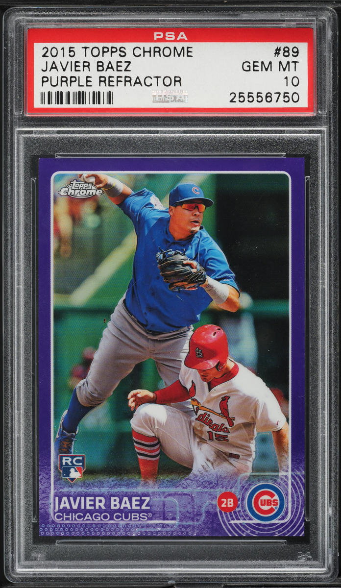 2015 Topps Chrome Purple Refractor Javier Baez ROOKIE /250 #89 PSA 10 GEM MINT