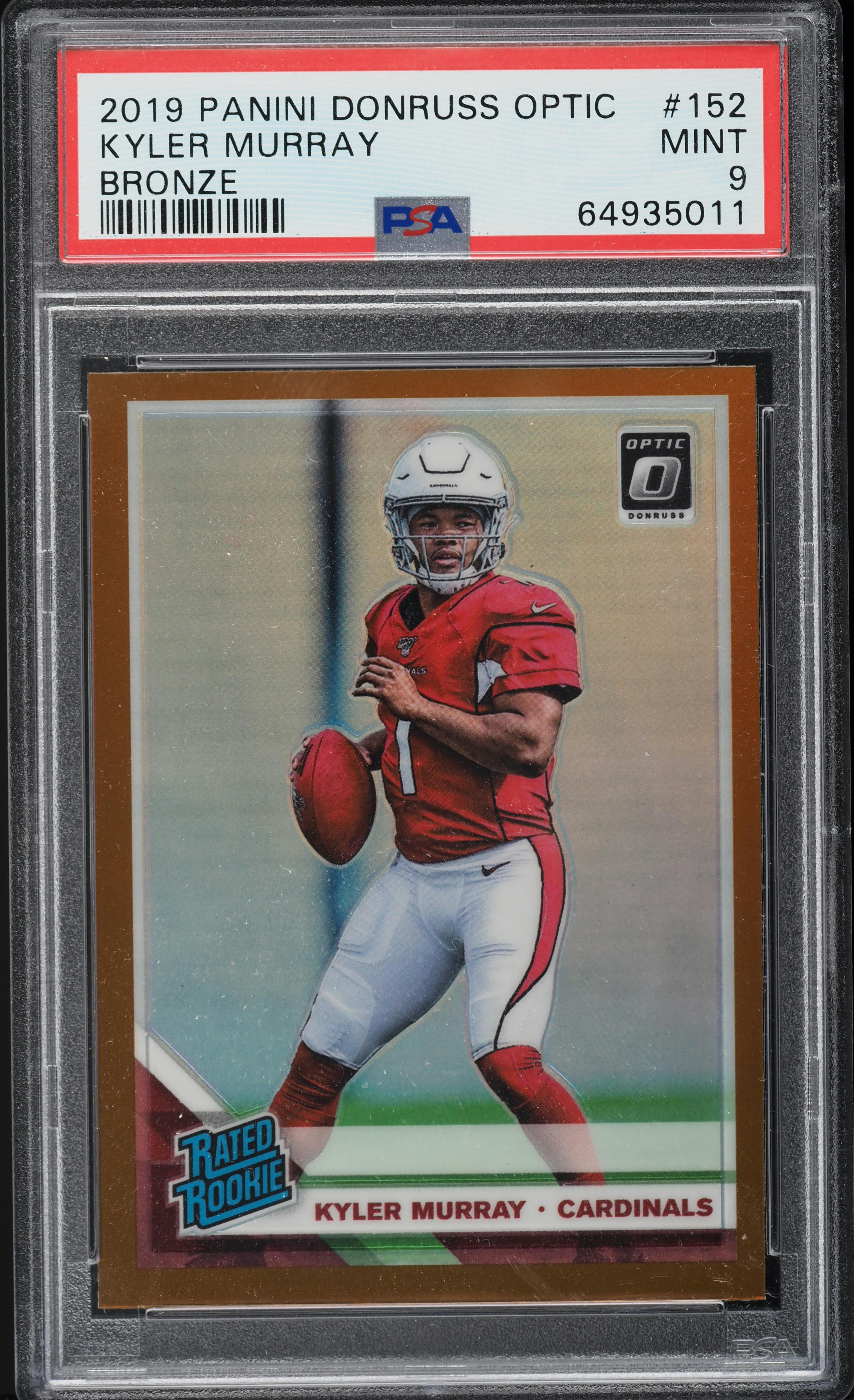 2019 Donruss Optic Bronze Kyler Murray ROOKIE #152 PSA 9 MINT