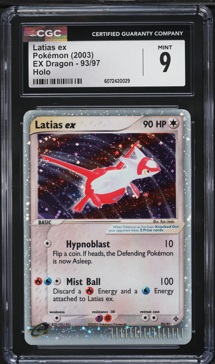 2003 Pokemon EX Dragon Holo Latias ex #93 CGC 9 MINT
