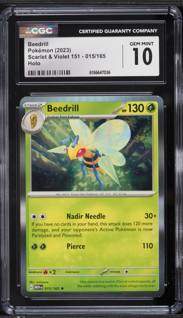 2023 Pokemon Scarlet & Violet 151 Holo Beedrill #015 CGC 10 GEM MINT