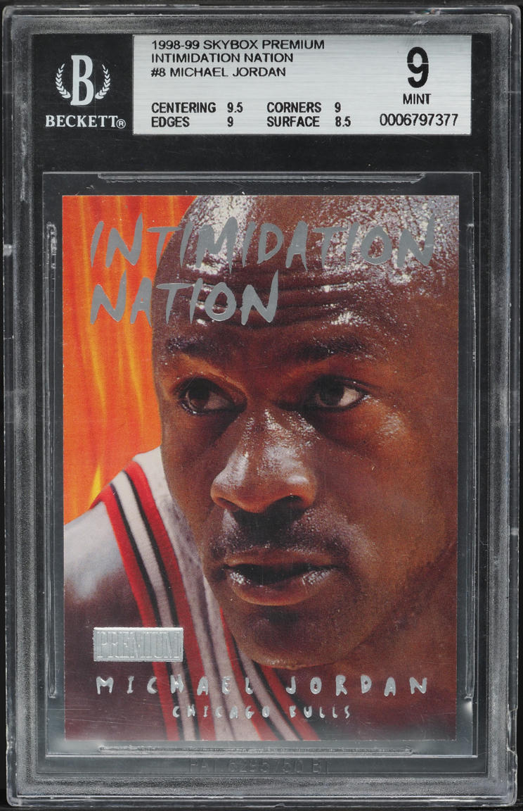 1998 Skybox Premium Intimidation Nation Michael Jordan #8 BGS 9 MINT