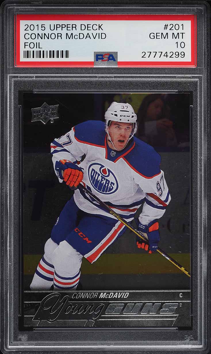 2015 Upper Deck Young Guns Foil Connor McDavid ROOKIE #201 PSA 10 GEM MINT