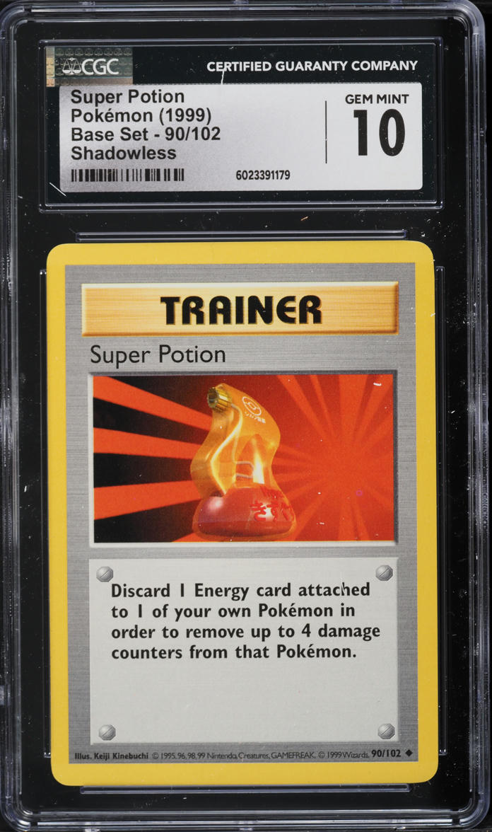 1999 Pokemon Base Set Shadowless Super Potion #90 CGC 10 GEM MINT