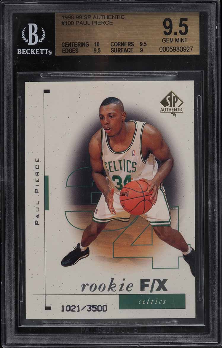 1998 SP Authentic Paul Pierce ROOKIE /3500 #100 BGS 9.5 GEM MINT
