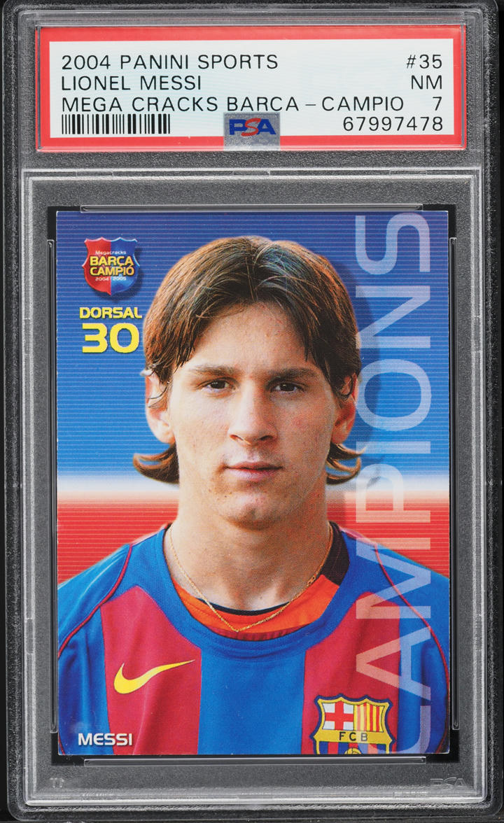 2004 Panini Sports Mega Cracks Campio Lionel Messi ROOKIE #35 PSA 7 NRMT
