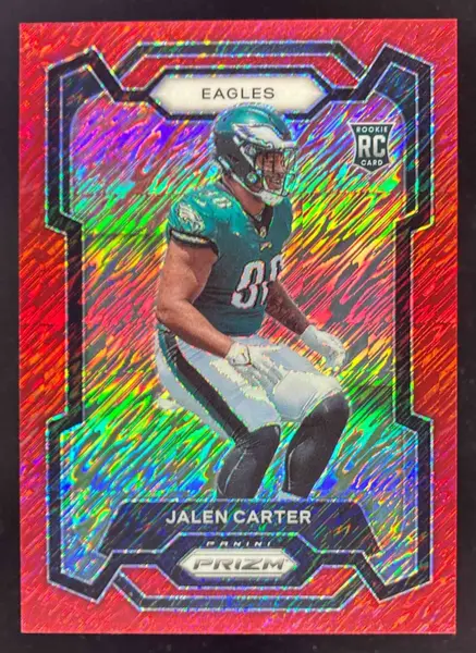 2023 Panini Prizm Red Shimmer Prizm #381 Jalen Carter RC /35