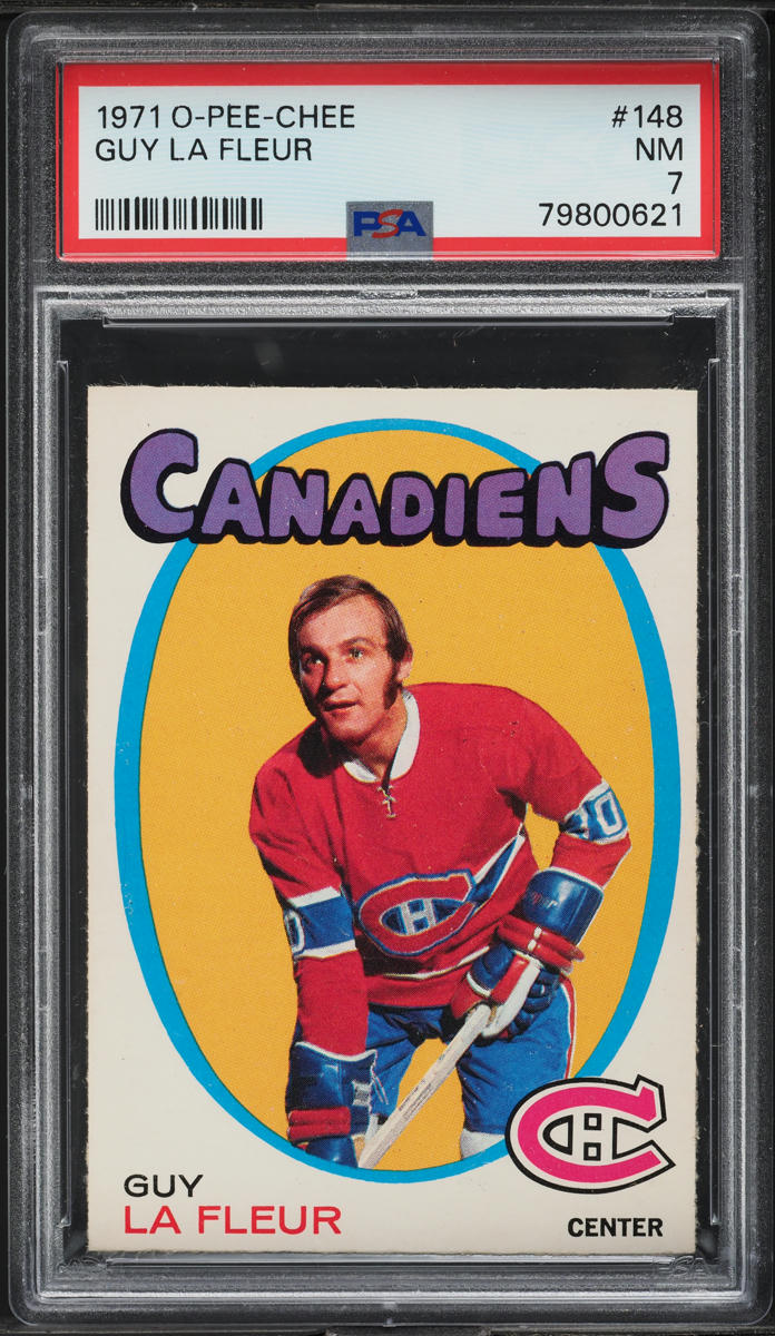 1971 O-Pee-Chee Hockey Guy LaFleur ROOKIE #148 PSA 7 NRMT