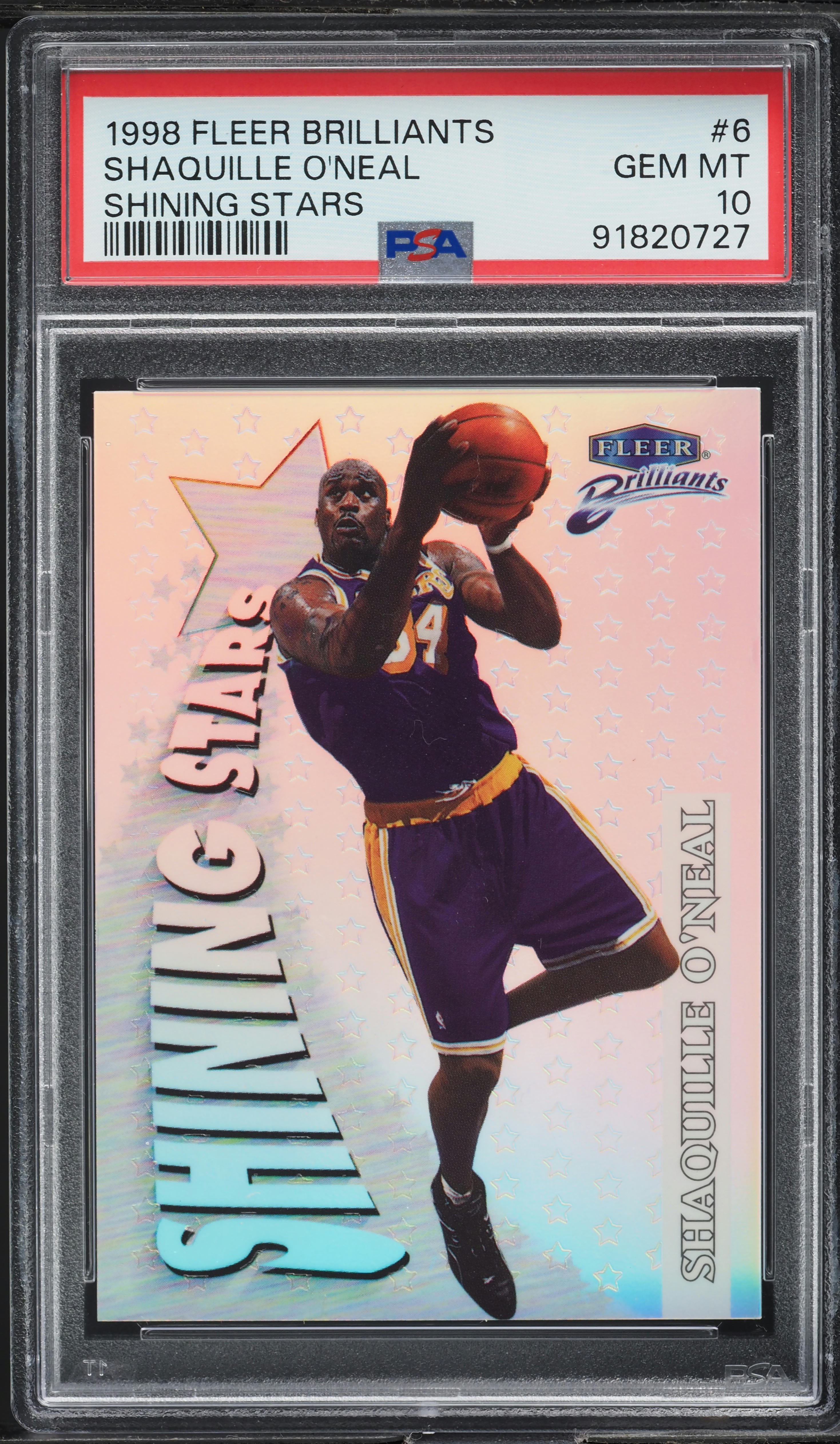 1998 Fleer Brilliants Shining Stars Shaquille O'Neal #6 PSA 10 GEM MINT