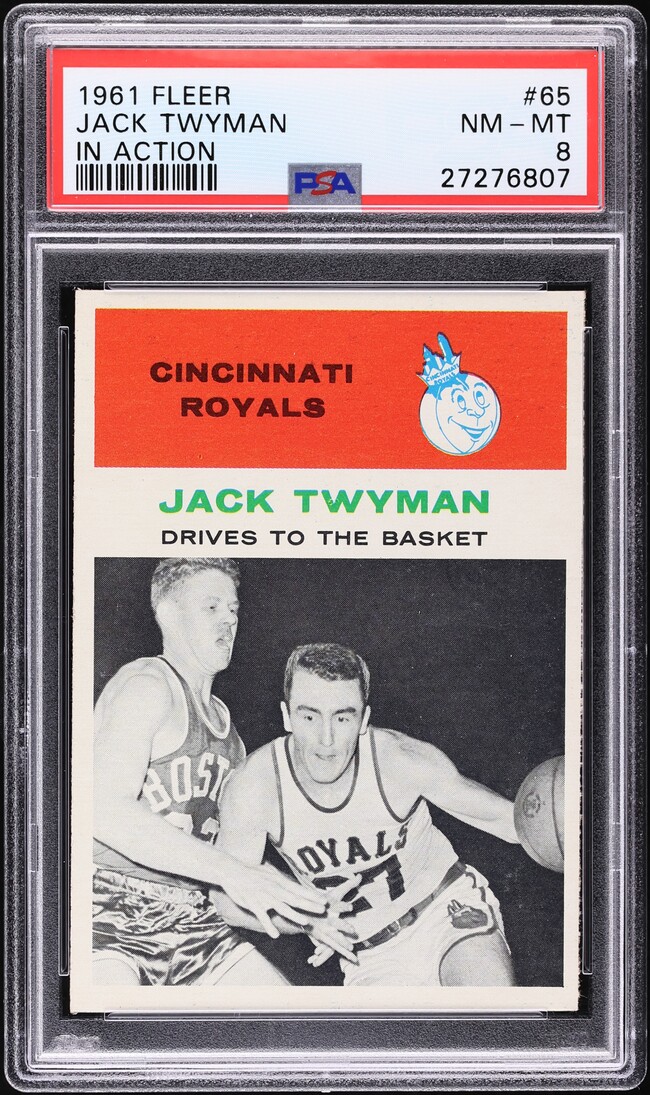 1961 Fleer Basketball Jack Twyman IN ACTION #65 PSA 8 NM-MT