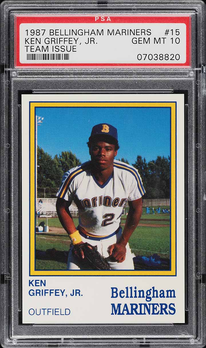 1987 Bellingham Mariners Team Issue Ken Griffey Jr. ROOKIE #15 PSA 10 GEM MINT