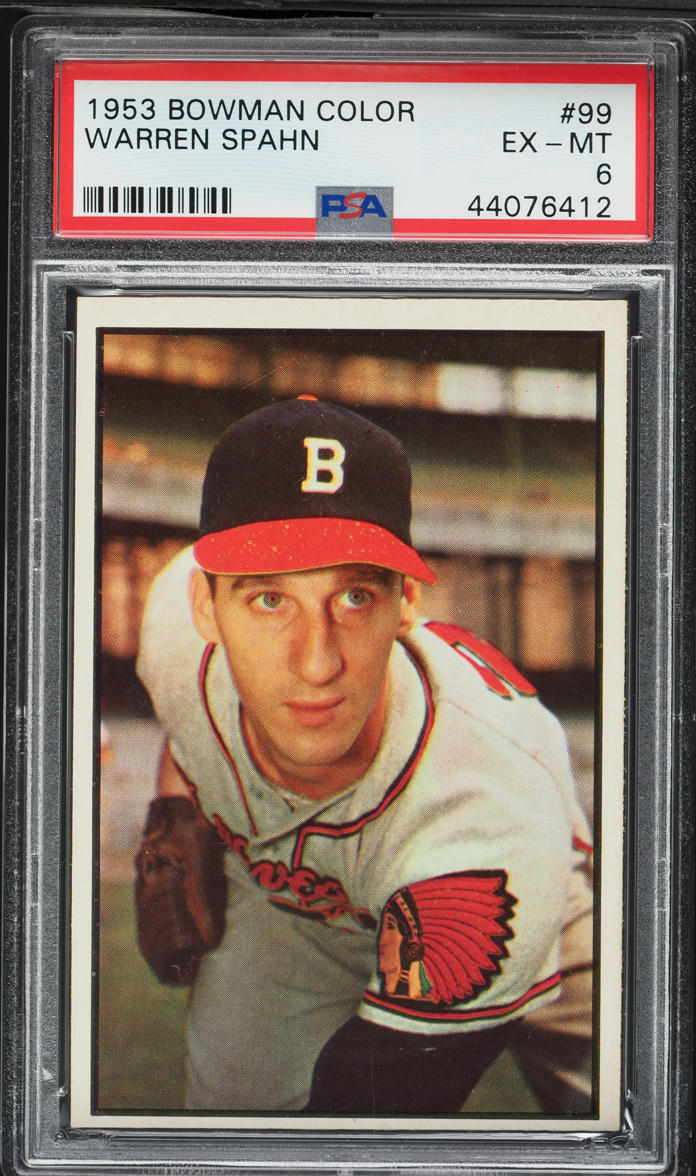 1953 Bowman Color Warren Spahn #99 PSA 6 EXMT