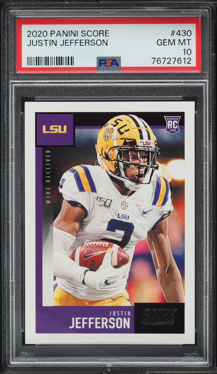 2020 Score Football Justin Jefferson ROOKIE #430 PSA 10 GEM MINT