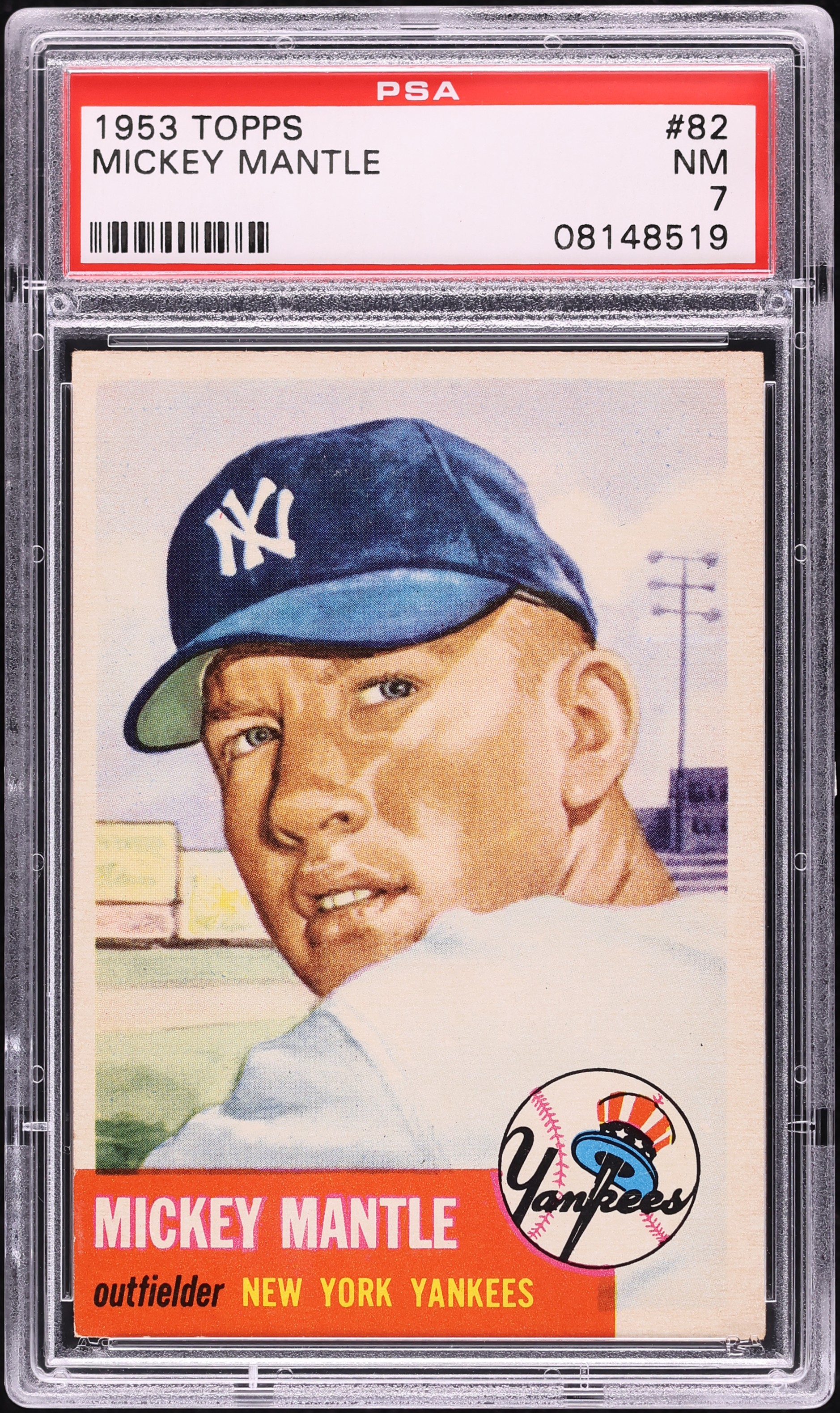 1953 Topps Mickey Mantle SHORT PRINT #82 PSA 7 NRMT