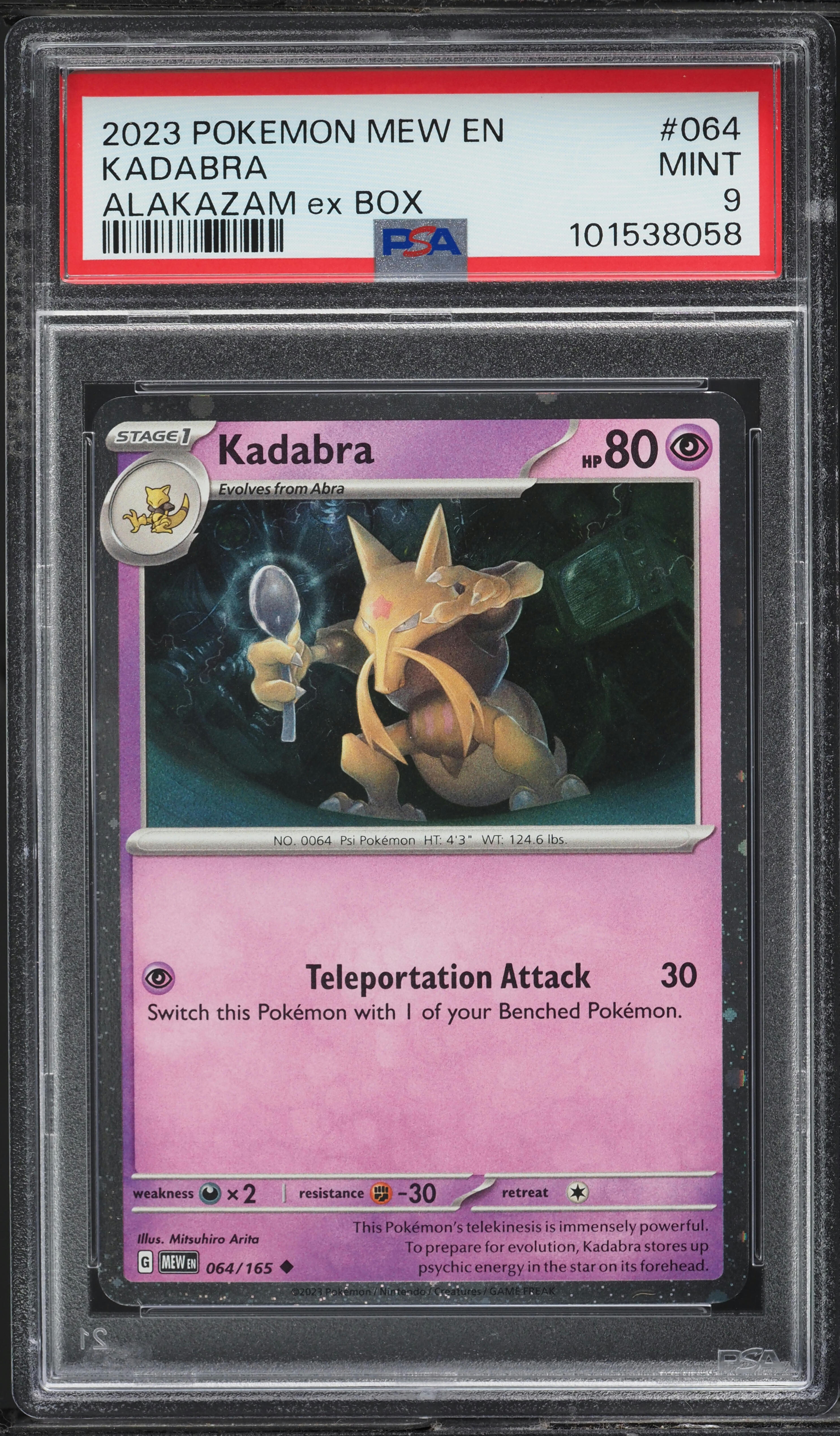 2023 Pokemon Scarlet & Violet 151 Promo Kadabra #64 PSA 9 MINT