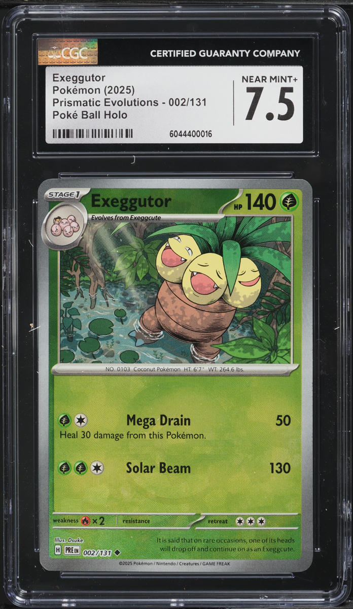2025 Pokemon SV Prismatic Evolutions Poke Ball Holo Exeggutor #2 CGC 7.5 NRMT+