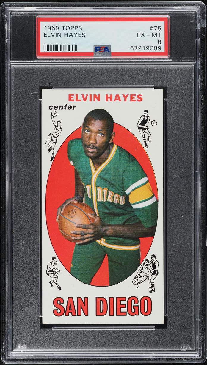 1969 Topps Basketball Elvin Hayes ROOKIE #75 PSA 6 EXMT