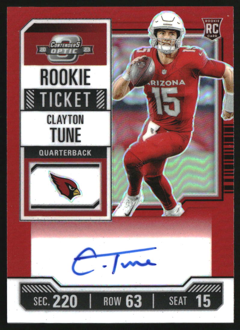 2023 Panini Contenders Optic Red #106 Clayton Tune Rookie Autograph RC Auto /125