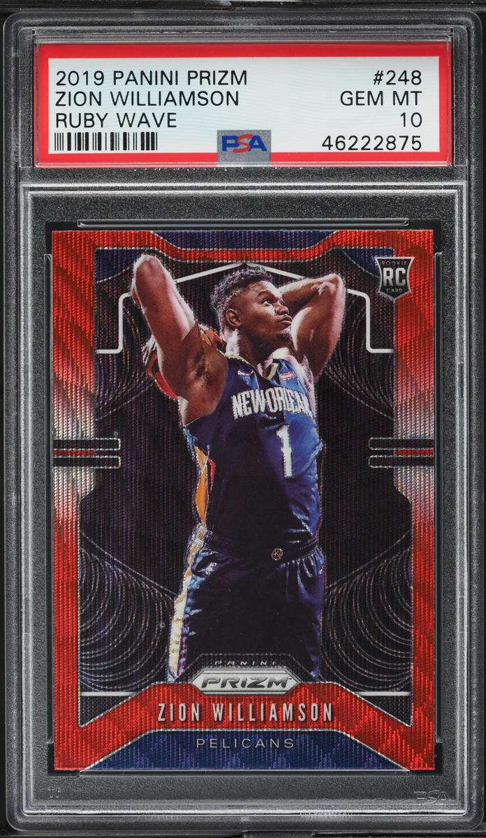 2019 Panini Prizm Ruby Wave Zion Williamson ROOKIE #248 PSA 10 GEM MINT