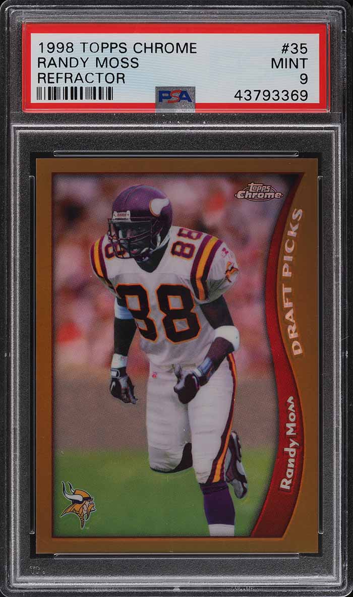 1998 Topps Chrome Refractor Randy Moss ROOKIE #35 PSA 9 MINT