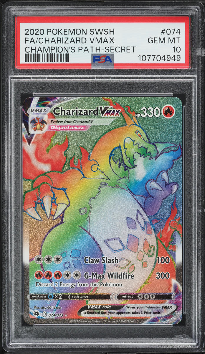 2020 Pokemon SWSH Champion's Path Hyper Rare Charizard VMAX #74 PSA 10 GEM MINT