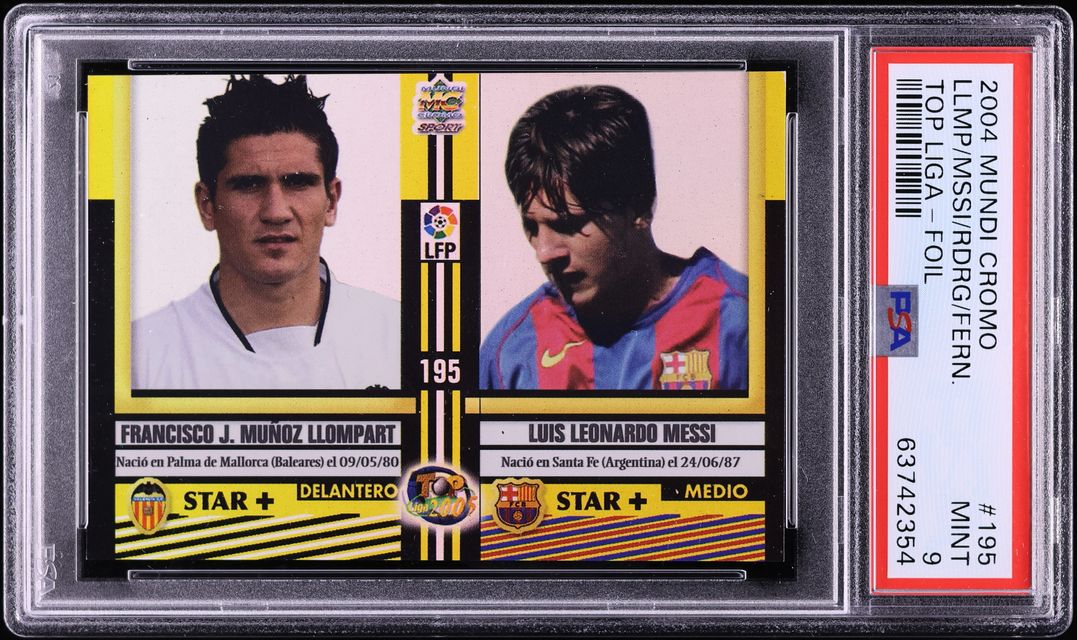 2004 Mundi Cromo Top Liga Foil Lionel Messi ROOKIE #195 PSA 9 MINT