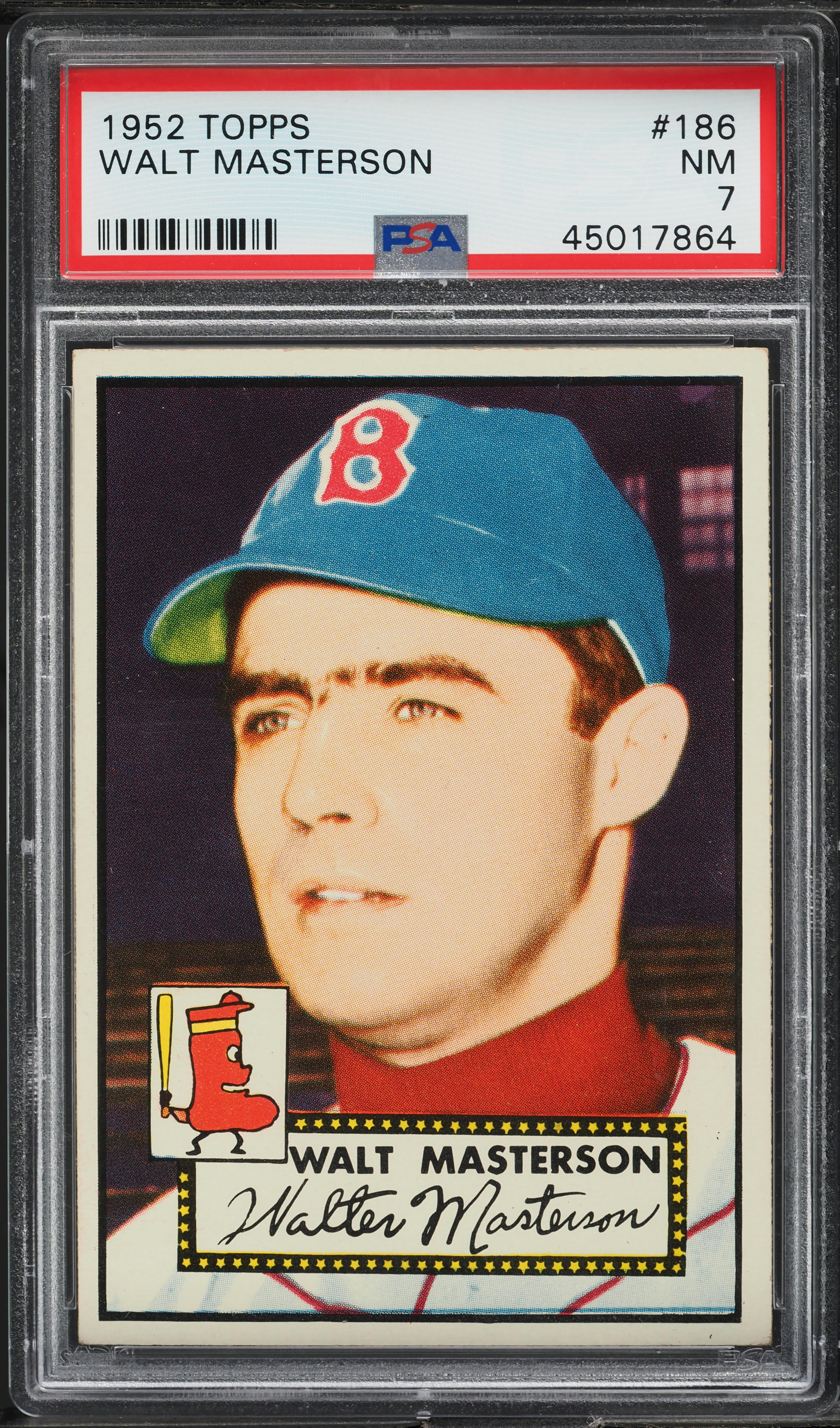 1952 Topps Walt Masterson #186 PSA 7 NRMT