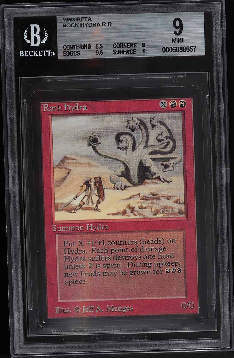 1993 Magic The Gathering MTG Beta Rock Hydra R R BGS 9 MINT
