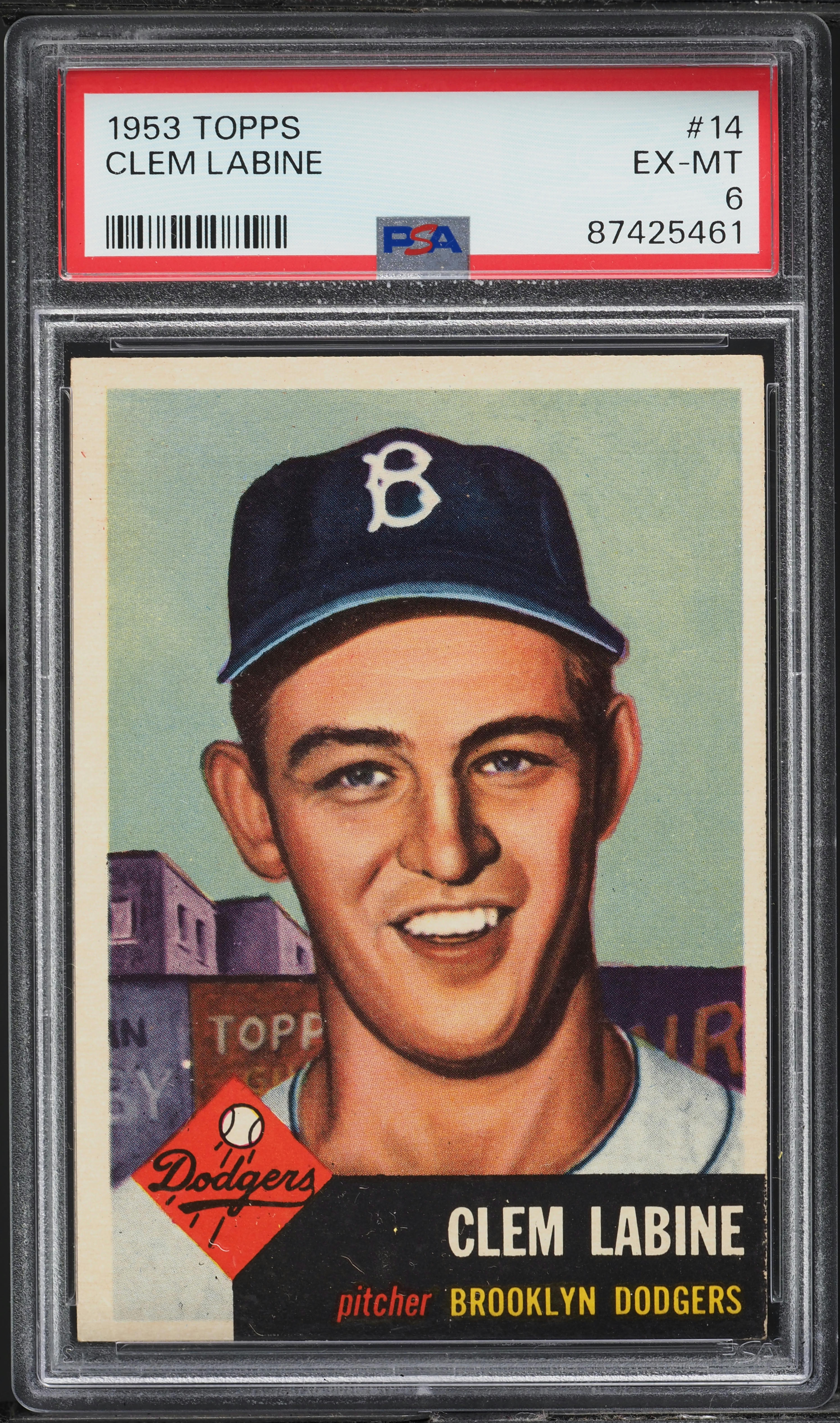 1953 Topps Clem Labine #14 PSA 6 EXMT