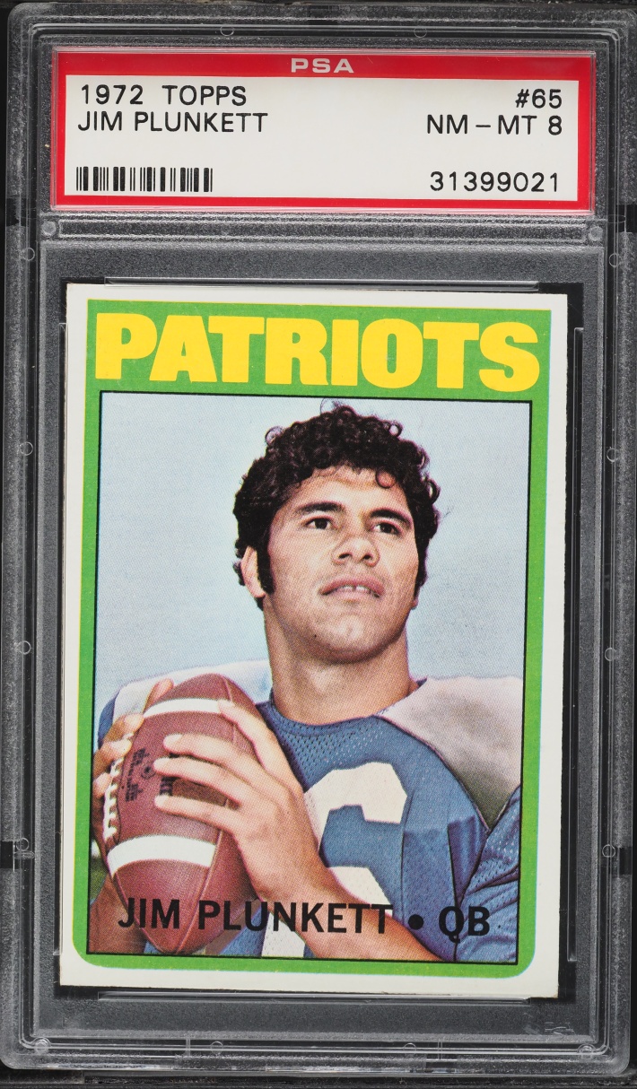 1972 Topps Football Jim Plunkett ROOKIE #65 PSA 8 NM-MT