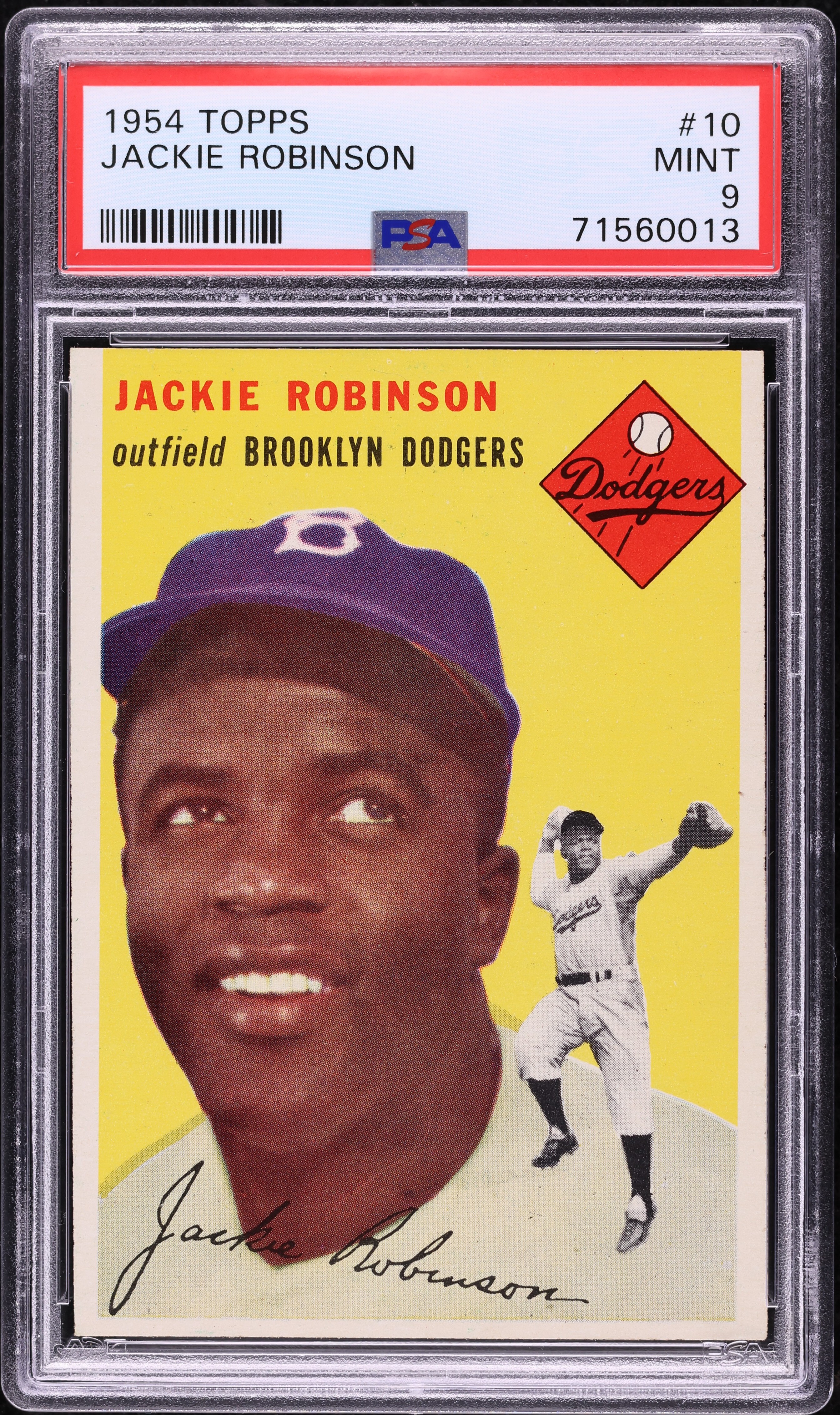1954 Topps Jackie Robinson #10 PSA 9 MINT