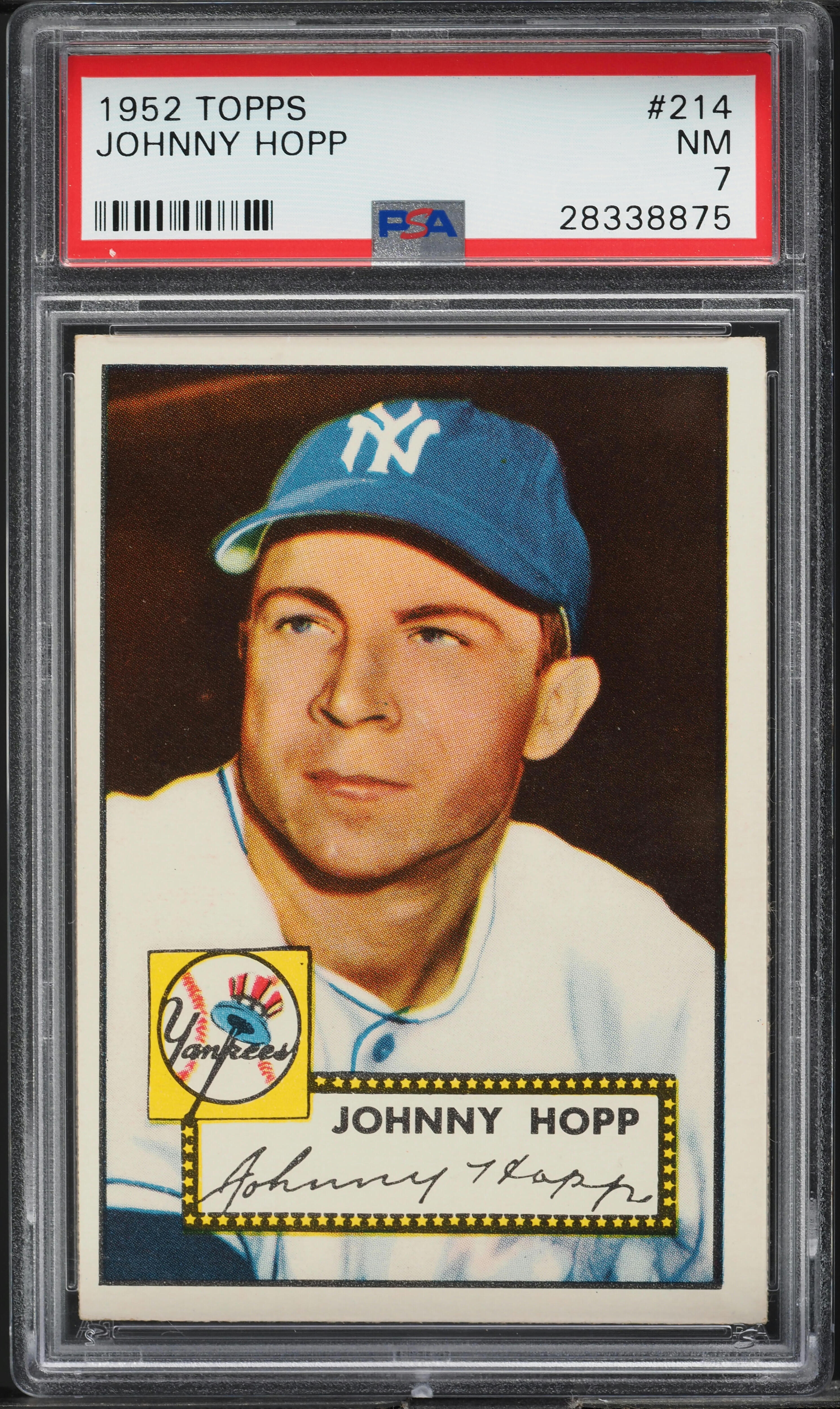 1952 Topps Johnny Hopp #214 PSA 7 NRMT