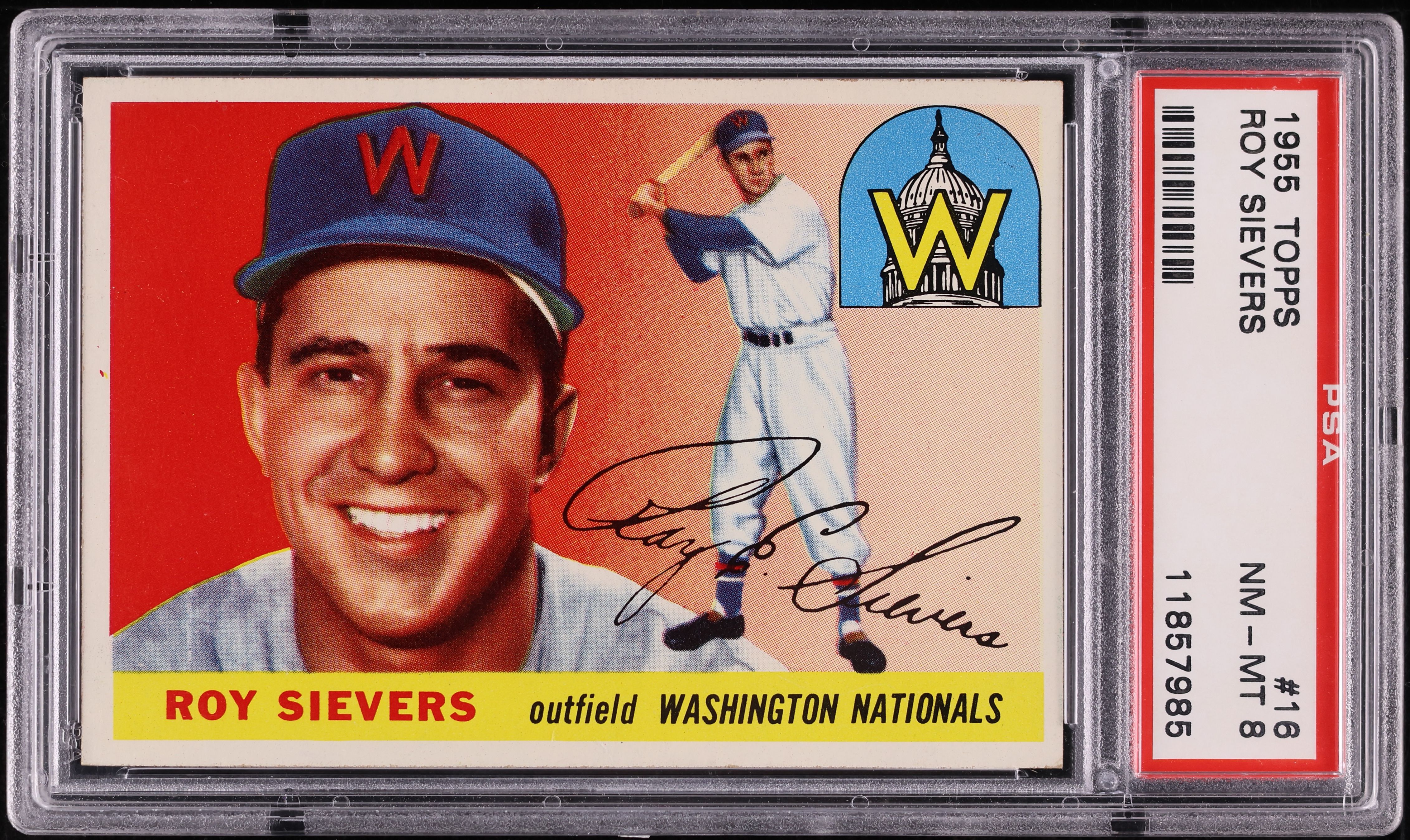 1955 Topps Roy Sievers #16 PSA 8 NM-MT