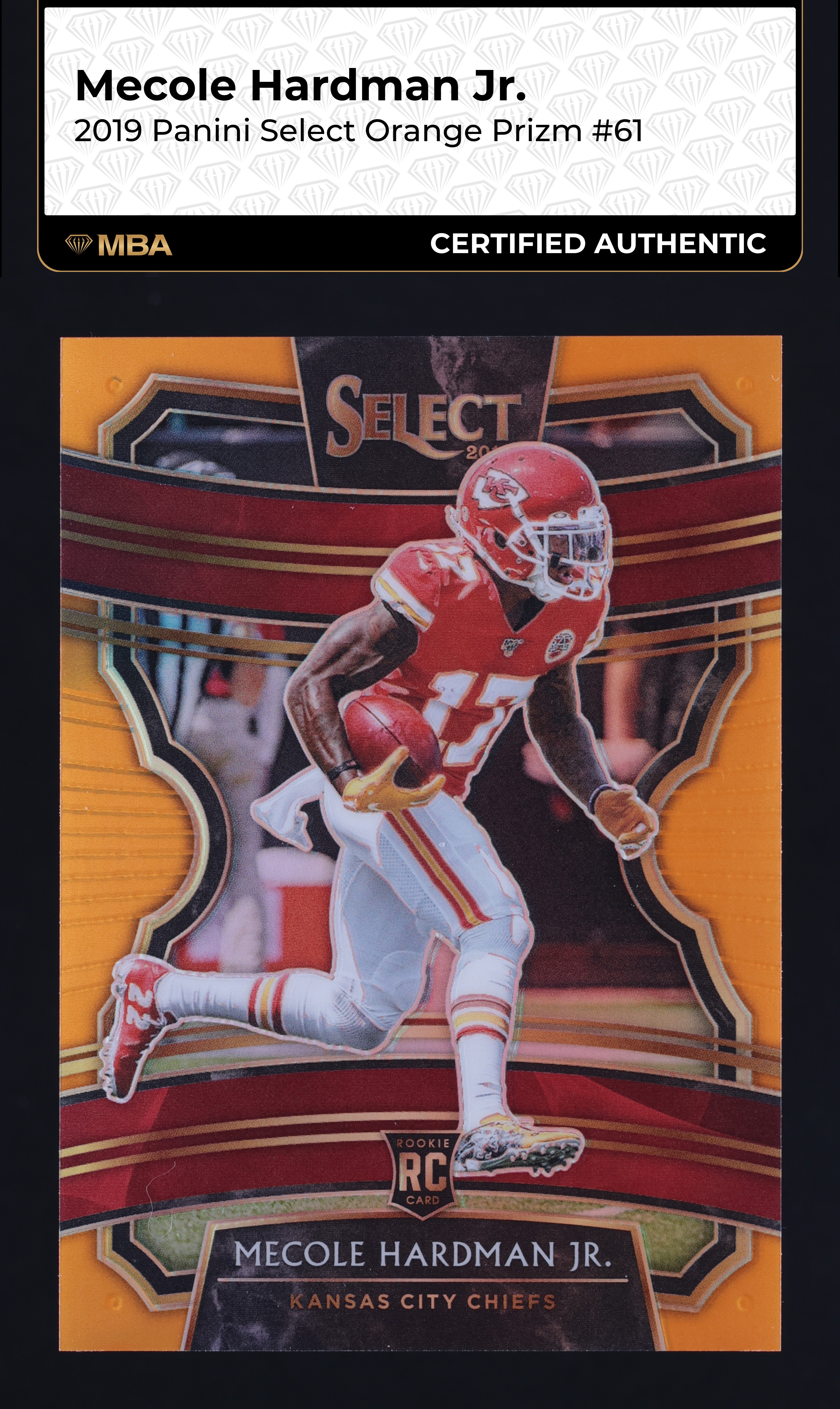 2019 Select Concourse Orange Prizm Mecole Hardman Jr. ROOKIE /49 #61 MBA AUTH