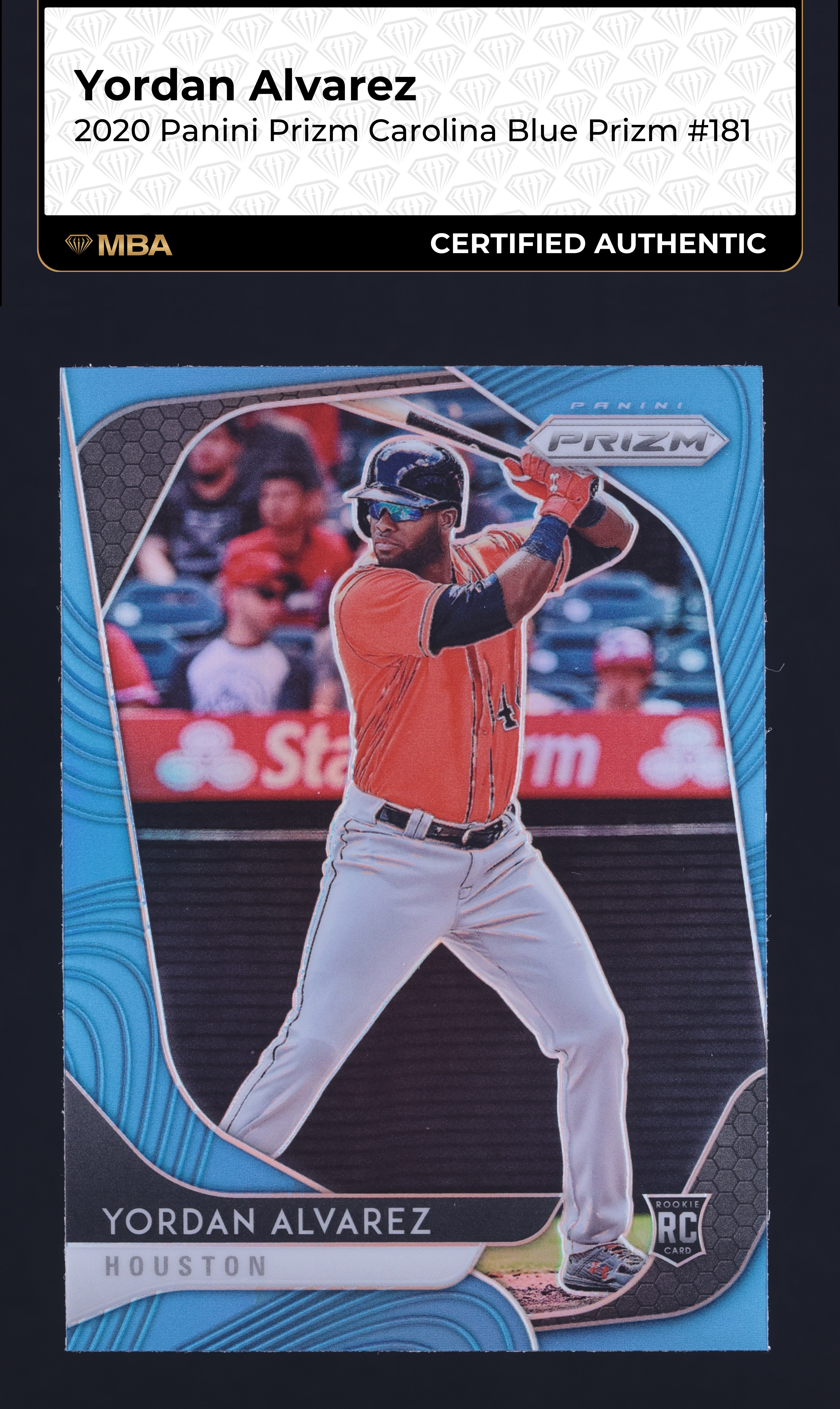 2020 Panini Prizm Carolina Blue Yordan Alvarez ROOKIE #181 MBA AUTH